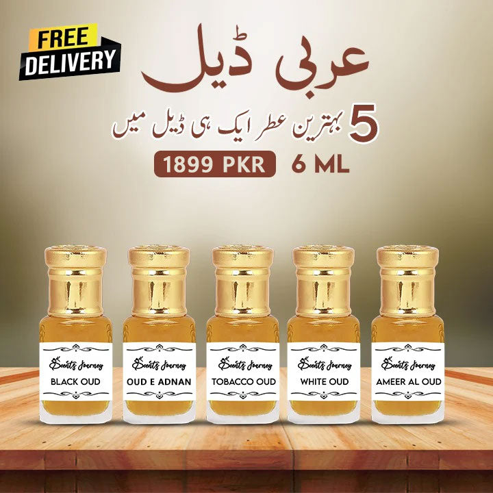 Deal Of 5 Long Lasting Attar for Unisex